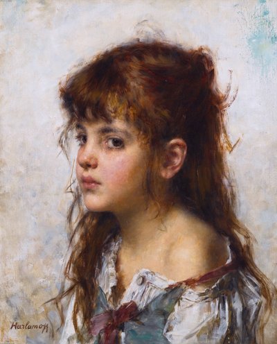 Portrait of a Young Girl by Alexei Harlamov